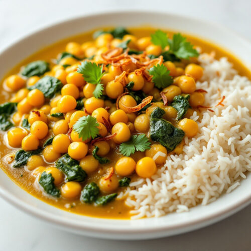 Curry de pois chiches et épinards