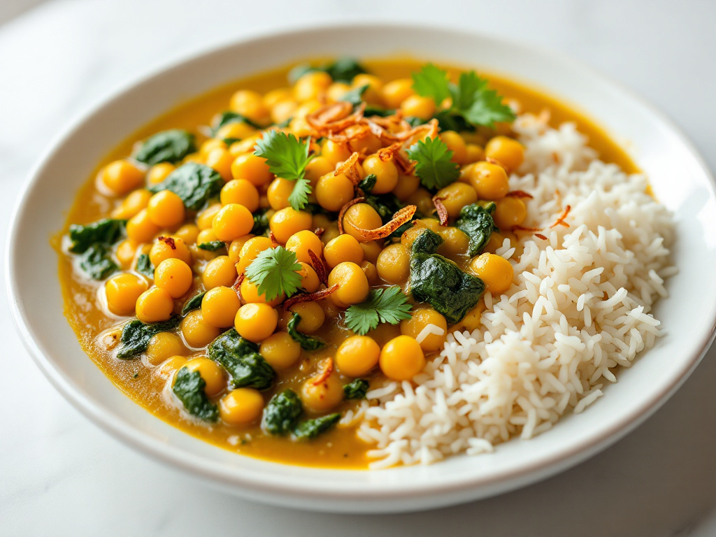 Curry de pois chiches et épinards