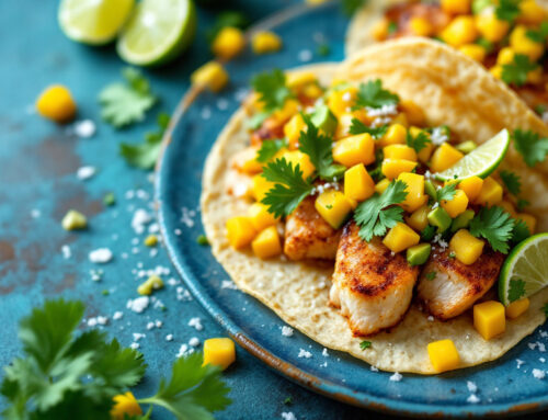 Tacos au poisson et salsa de mangue