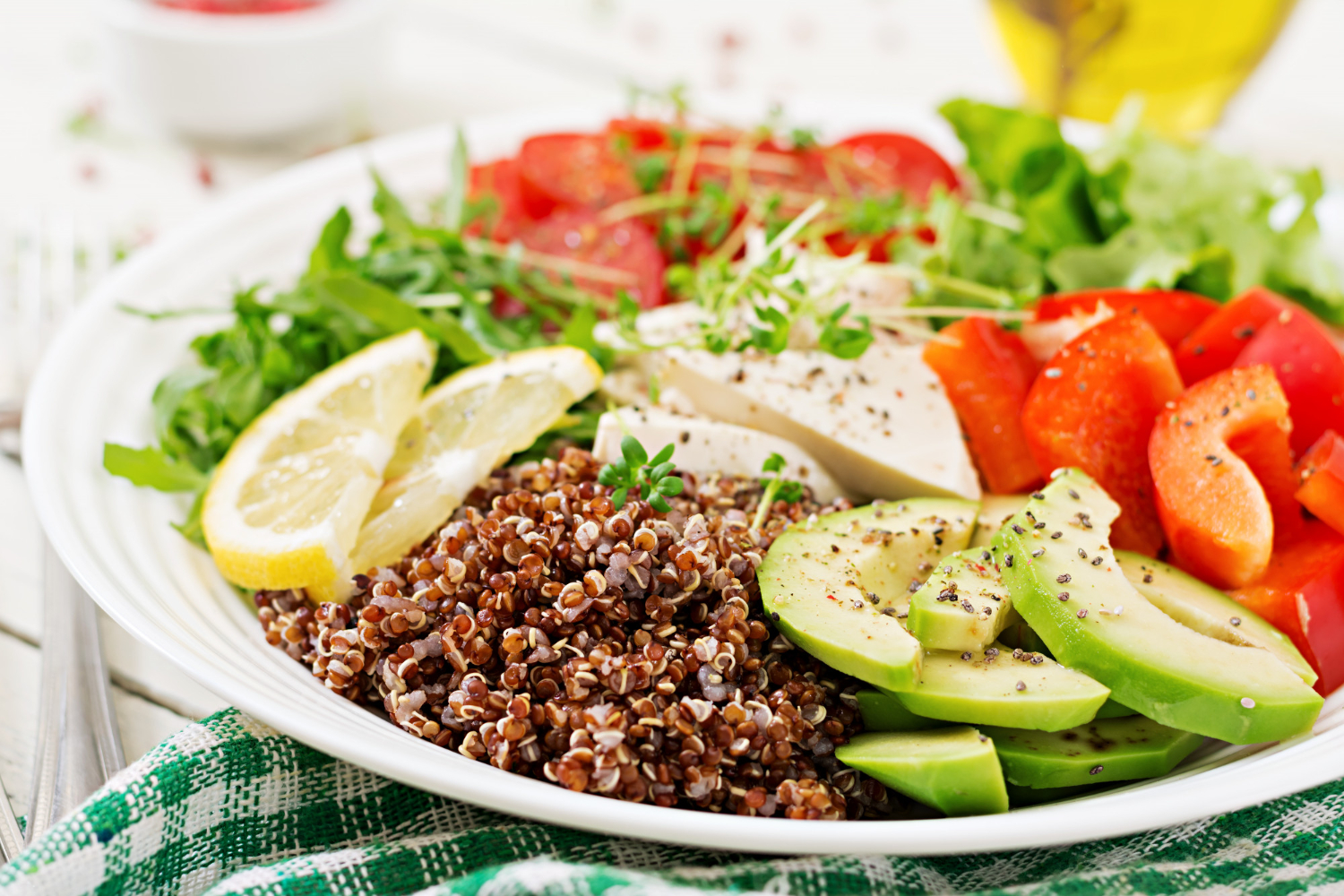 Salade de quinoa aux légumes rôtis